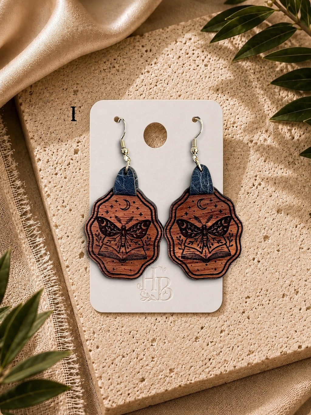 Moth & Moon Book Earrings