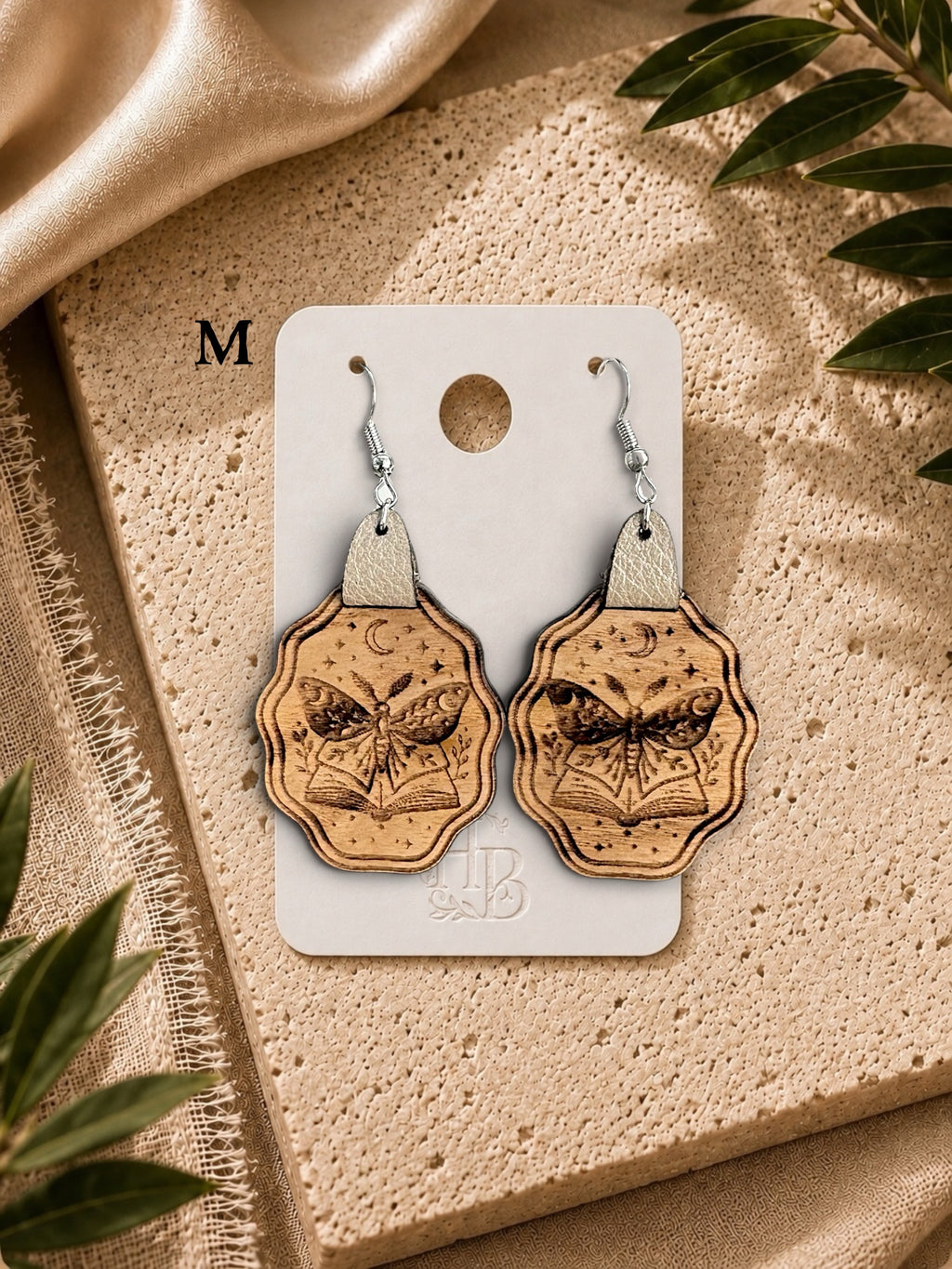 Moth & Moon Book Earrings